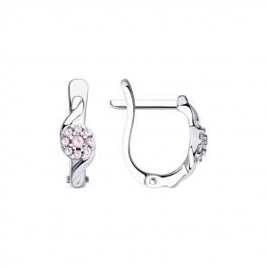 Серебряные серьги Diamant с фианитом 94-120-01130-1 фото
