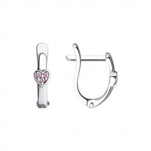 Серебряные серьги Diamant с фианитом 94-120-01131-1 фото