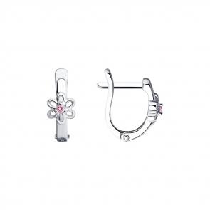 Серебряные серьги Diamant с фианитом 94-120-01132-1 фото