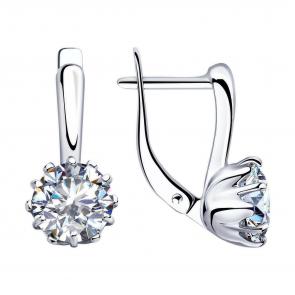 Серебряные серьги Diamant с фианитом 94-120-01218-1 фото