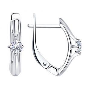 Серебряные серьги Diamant с фианитом 94-120-01381-1 фото