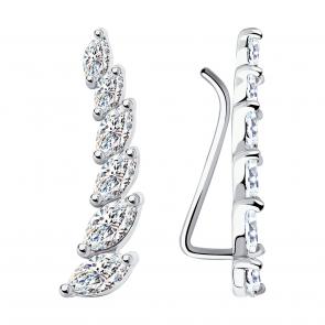 Серебряные серьги Diamant с фианитом 94-120-01402-1 фото