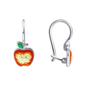 Серебряные серьги Diamant с эмалью 94-120-01434-1 фото