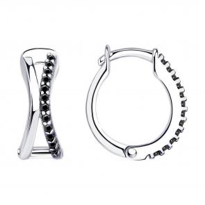 Серебряные серьги Diamant с фианитом 94-120-01513-1 фото