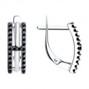 Серебряные серьги Diamant с фианитом 94-120-01514-1 фото