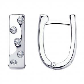 Серебряные серьги Diamant с фианитом 94-120-01515-1 фото