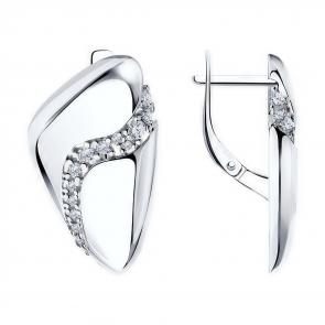 Серебряные серьги Diamant с фианитом 94-120-01534-1 фото