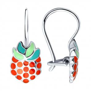 Серебряные серьги Diamant с эмалью 94-120-01540-1 фото