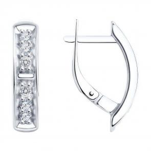 Серебряные серьги Diamant с фианитом 94-120-01544-1 фото