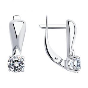 Серебряные серьги Diamant с фианитом 94-120-01548-1 фото