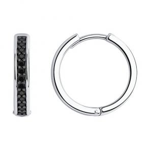 Серебряные серьги Diamant с фианитом 94-120-01549-1 фото