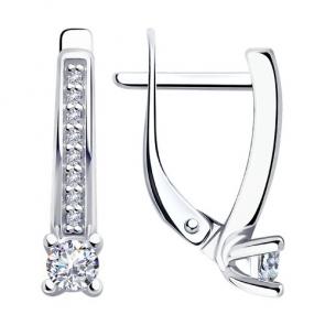 Серебряные серьги Diamant с фианитом 94-120-01573-1 фото