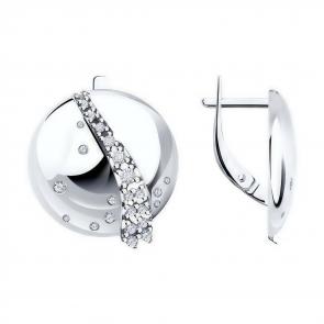 Серебряные серьги Diamant с фианитом 94-120-01617-1 фото