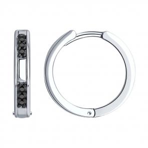 Серебряные серьги Diamant с фианитом 94-120-01632-1 фото