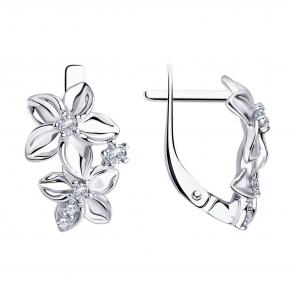 Серебряные серьги Diamant с фианитом 94-120-01635-1 фото