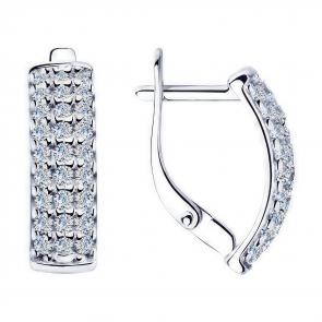 Серебряные серьги Diamant с фианитом 94-120-01644-1 фото