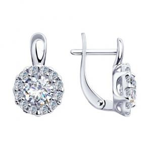 Серебряные серьги Diamant с фианитом 94-120-01647-1 фото