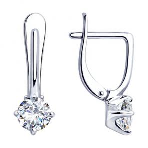 Серебряные серьги Diamant с фианитом 94-120-01648-1 фото