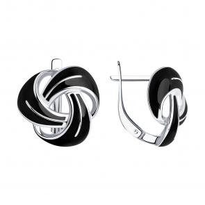 Серебряные серьги Diamant с эмалью 94-120-01658-1 фото