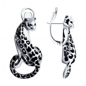 Серебряные серьги Diamant с эмалью 94-120-01672-1 фото