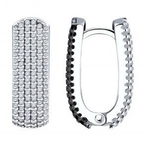 Серебряные серьги-трансформеры Diamant с фианитом 94-120-01761-1 фото