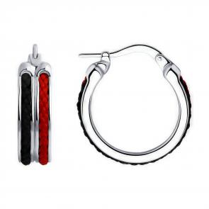 Серебряные серьги Diamant с элементом из текстиля 94-120-01812-1 фото