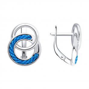 Серебряные серьги Diamant с элементом из текстиля 94-120-01882-2 фото