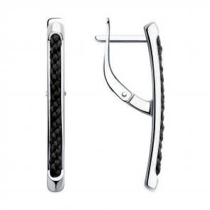 Серебряные серьги Diamant с элементом из текстиля 94-120-01886-1 фото