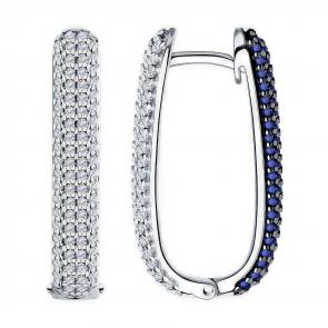 Серебряные серьги-трансформеры Diamant с фианитом 94-120-01900-1 фото