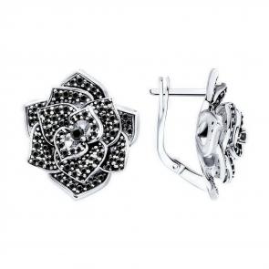 Серебряные серьги Diamant с фианитом 94-120-02050-1 фото