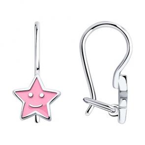 Серебряные серьги Diamant с эмалью 94-120-02124-1 фото