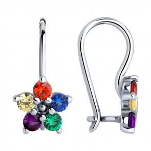 Серебряные серьги Diamant с фианитом 94-120-02141-1 фото