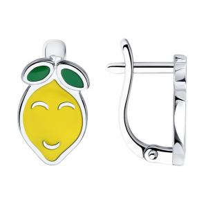 Серебряные серьги Diamant с эмалью 94-120-02145-1 фото