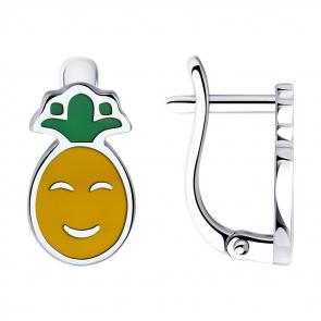 Серебряные серьги Diamant с эмалью 94-120-02146-1 фото