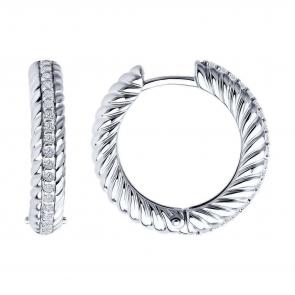 Серебряные серьги Diamant с фианитом 94-120-02161-1 фото