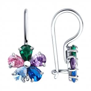 Серебряные серьги Diamant с фианитом 94-120-02162-1 фото