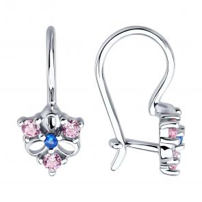 Серебряные серьги Diamant с фианитом 94-120-02163-1 фото