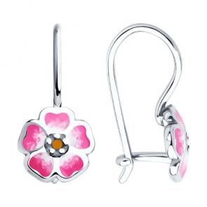 Серебряные серьги Diamant с эмалью 94-120-02167-1 фото