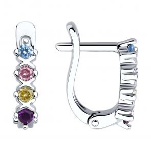 Серебряные серьги Diamant с фианитом 94-120-02172-1 фото