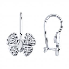 Серебряные серьги Diamant с фианитом 94-120-02184-1 фото