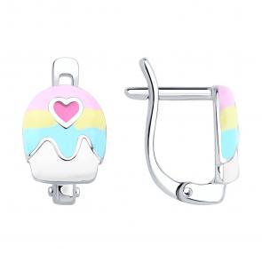 Серебряные серьги Diamant с эмалью 94-120-02193-1 фото