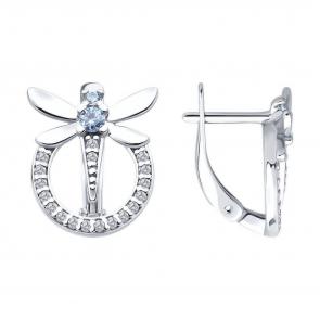 Серебряные серьги Diamant с фианитом 94-120-02197-1 фото