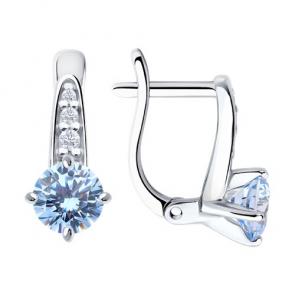 Серебряные серьги Diamant с фианитом 94-120-02198-1 фото