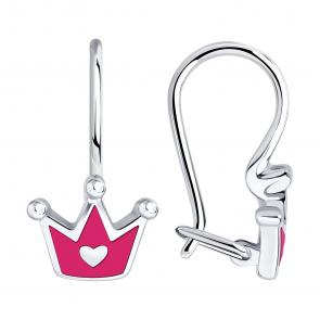 Серебряные серьги Diamant с эмалью 94-120-02219-1 фото