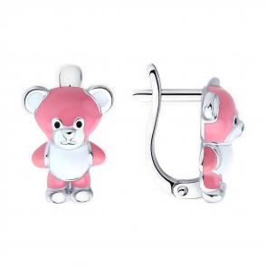 Серебряные серьги Diamant с эмалью 94-120-02225-1 фото