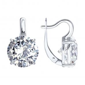 Серебряные серьги Diamant с фианитом 94-120-02334-1 фото