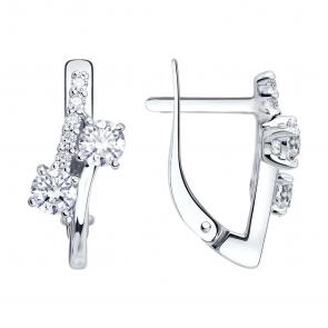 Серебряные серьги Diamant с фианитом 94-120-02398-1 фото