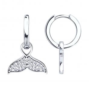 Серебряные серьги-трансформеры Diamant с фианитом 94-121-00011-1 фото
