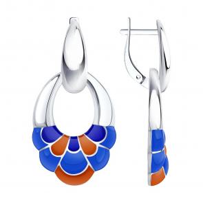 Серебряные серьги-трансформеры Diamant с эмалью 94-121-00031-1 фото