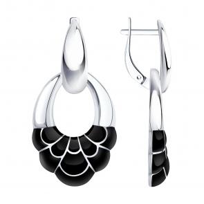 Серебряные серьги Diamant с эмалью 94-121-00031-2 фото